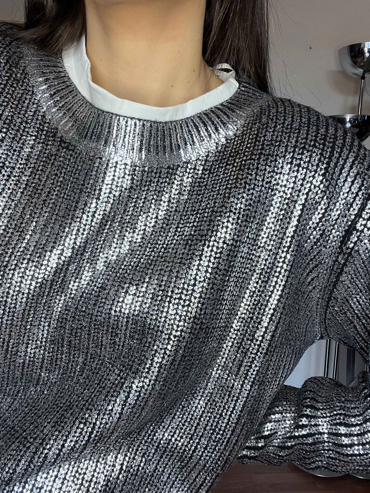 Pull laminato argento
