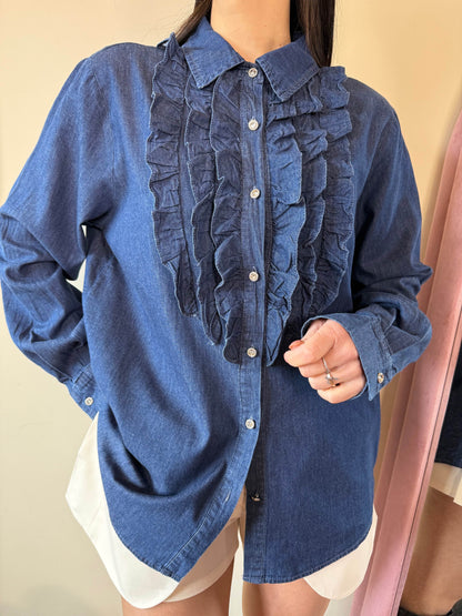 Camicia denim volant