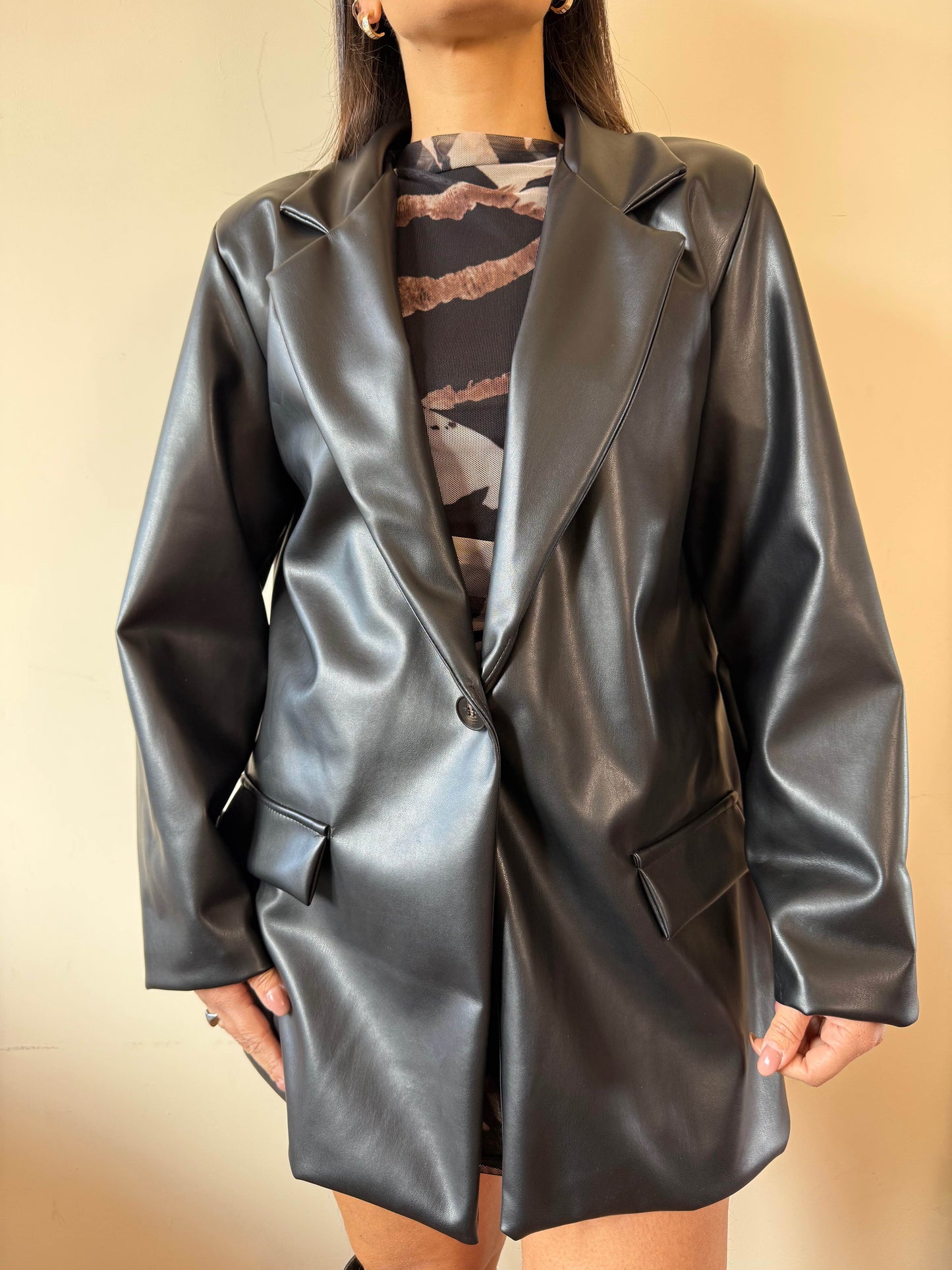 Blazer in similpelle