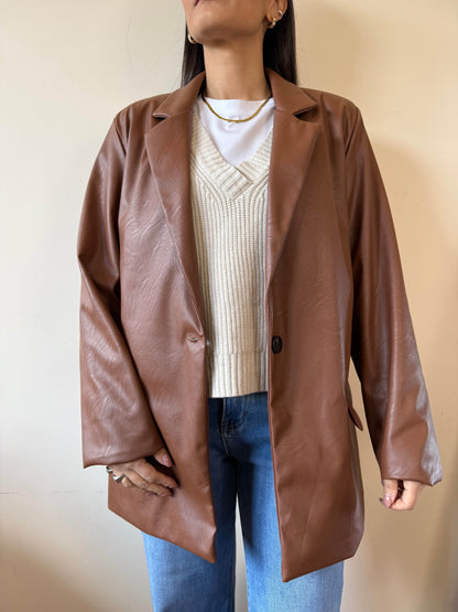 Blazer in similpelle