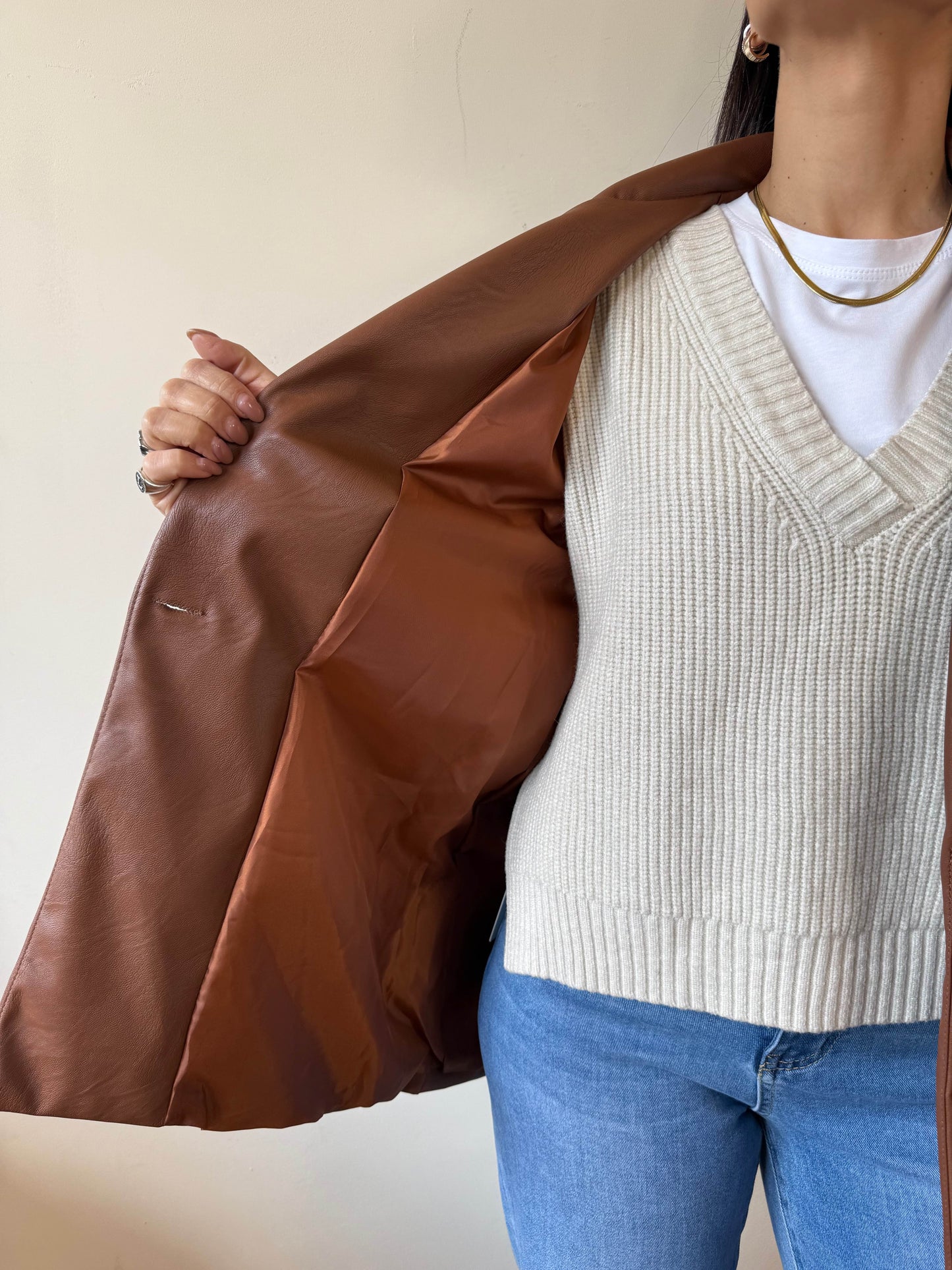 Blazer in similpelle