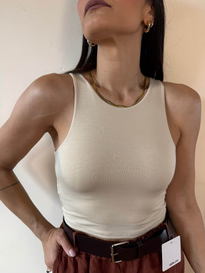 Top crop smanicato +3 colori