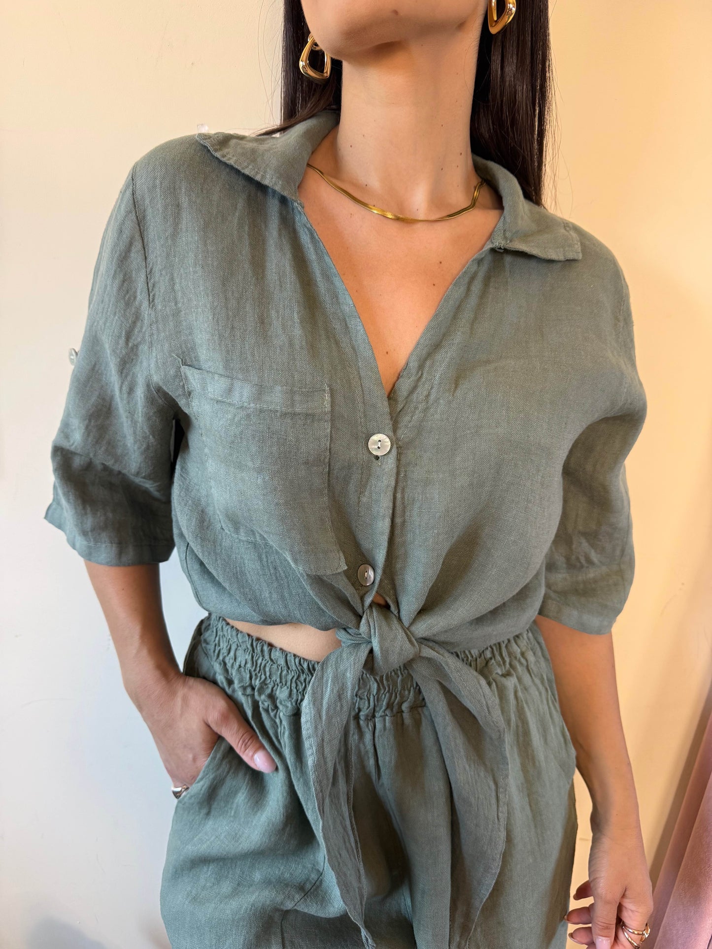 Coordinato 100% lino +2 colori