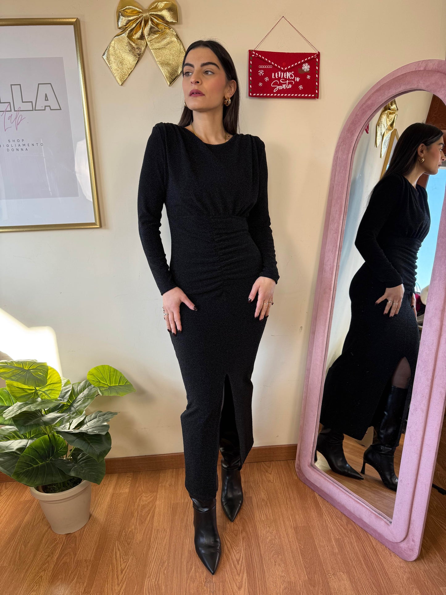 Abito lurex spalline