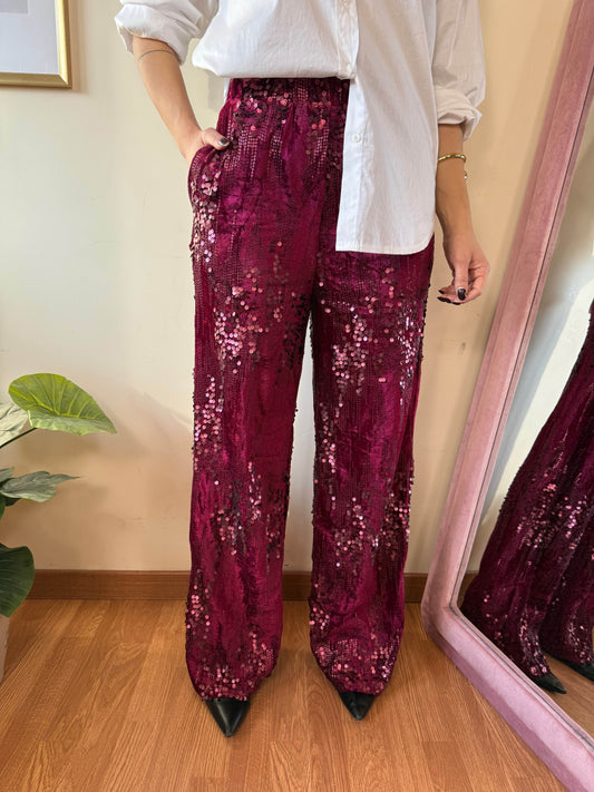 Pantalone velvet paillettes
