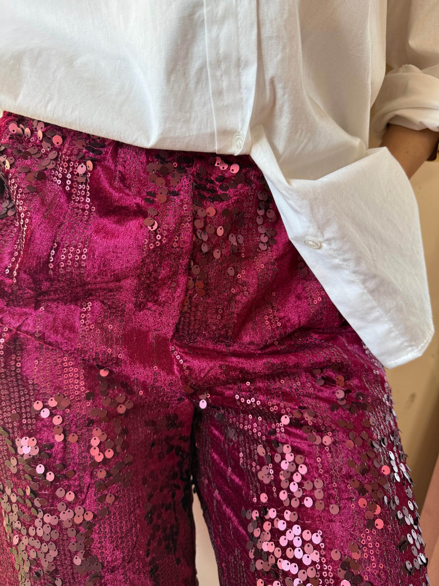 Pantalone velvet paillettes