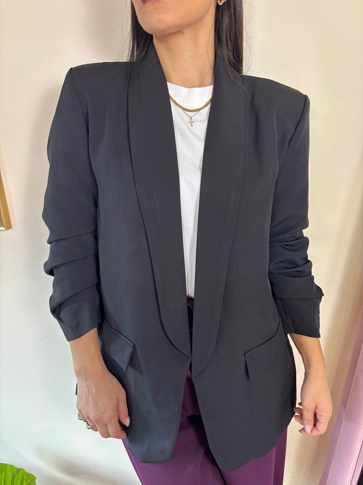 Blazer basic arricciato