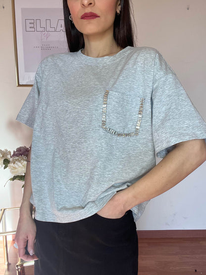 T-shirt crop gioiello