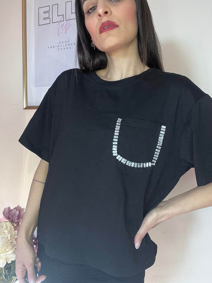 T-shirt crop gioiello