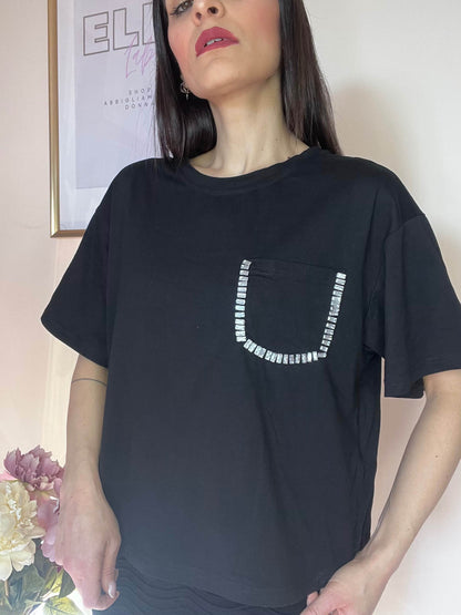 T-shirt crop gioiello